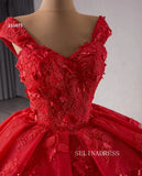 Luxury Red Straps Lace Appliques Ball Gowns Long Formal Dresses Evening Dress 231075|Selinadress