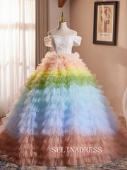 Off-the-shoulder Beautiful Ombre Qunincess Dress Ball Gown Princess Dresses TKL3053|Selinadress