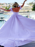 Off-the-shoulder Lilac Wedding Guest Dresses Cheap Bridal Dresses EWR904|Selinadress