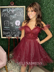 Off-the-shoulder Short Homecoming Dress Damas Dress #EWR164|Selinadress