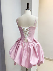 Pink Cute Short Prom Dress Elegant Homecoming Dresses #lko021|Selinadress