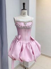 Pink Cute Short Prom Dress Elegant Homecoming Dresses #lko021|Selinadress