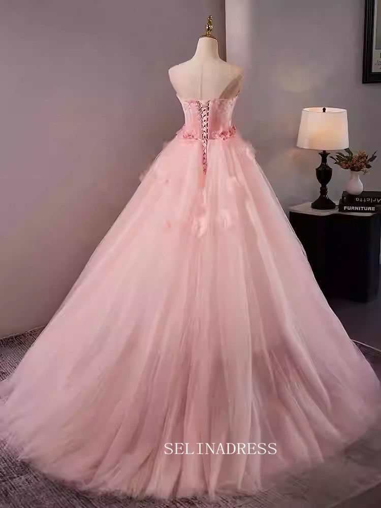 Pink Strapless Qunincess Dress Beautiful Ball Gown Princess Dresses TKL3056|Selinadress