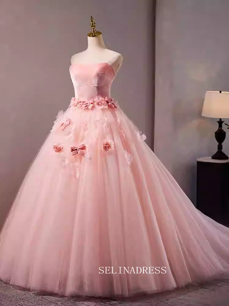 Pink Strapless Qunincess Dress Beautiful Ball Gown Princess Dresses TKL3056|Selinadress