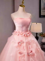 Pink Strapless Qunincess Dress Beautiful Ball Gown Princess Dresses TKL3056|Selinadress