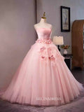 Pink Strapless Qunincess Dress Beautiful Ball Gown Princess Dresses TKL3056|Selinadress