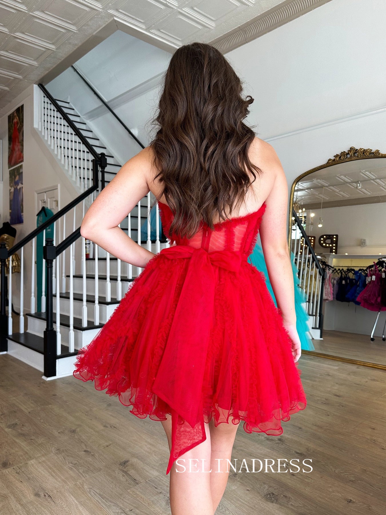 Red Sweetheart Homecoming Dresses Cute Hoco Dress #TKL2345|Selinadress