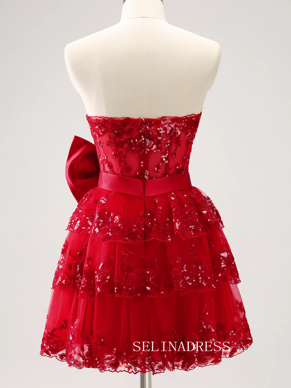 Red Sweetheart Homecoming Dresses Lace Hoco Dress Cocktail Dress #TKL2350|Selinadress