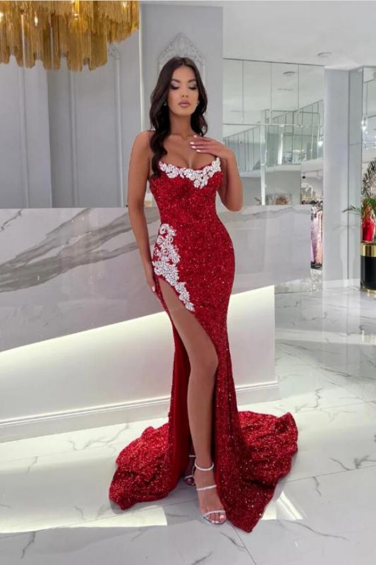 Red Strapless Maxi Dress - Mermaid Maxi Dress - Sexy Maxi Dress