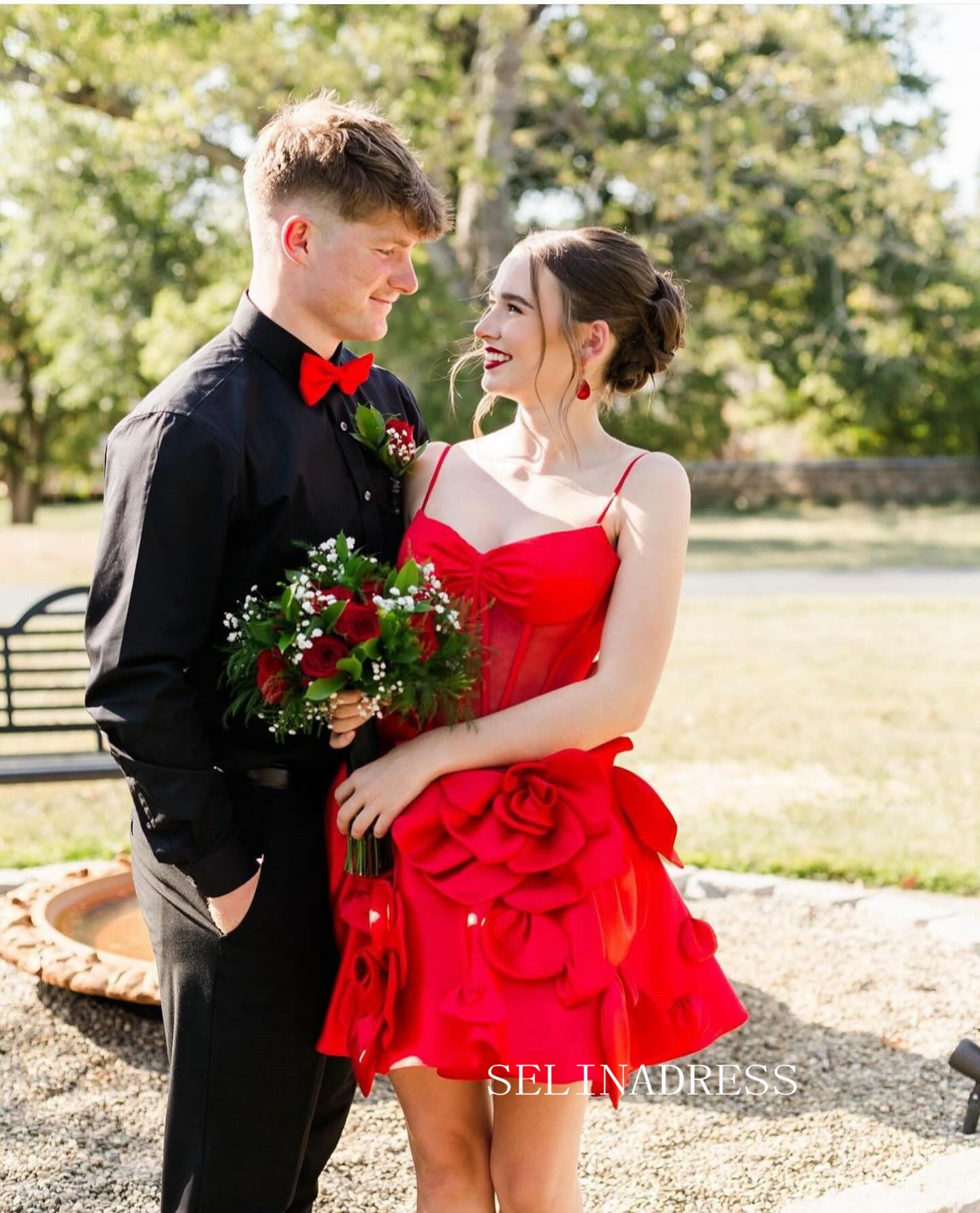 Short Yellow Floral Junior Mini Homecoming Dress #EWR569|Selinadress