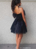 Strapless Sparkly Light Sky Blue Short Homecoming Dress #EWR708|Selinadress