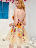 Sweetheart Floral Homecoming Dress Tulle Short Prom Dress EWR413|Selinadress