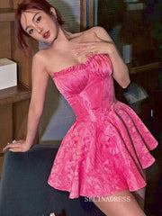 Sweetheart Hot Pink Short Homecoming Dresses Hoco Dress #EWR566|Selinadress