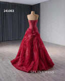 Sweetheart Red Luxury Wedding Dress Ruffles Quinceanera Dress 241063|Selinadress