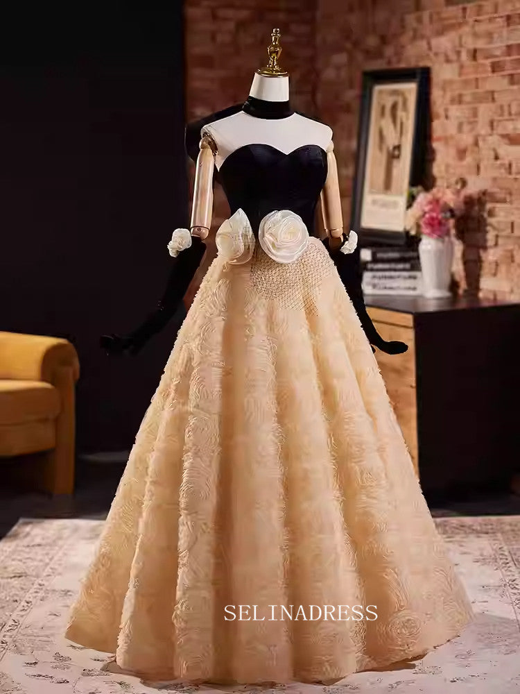 Vintage Black Top Sweetheart Prom Dress Beautiful Evening Dress Formal Dresses TKL3066|Selinadress