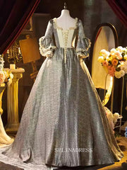 Vintage Gray Long Sleeve Prom Dress Beautiful Evening Dress Princess Dresses TKL3059|Selinadress