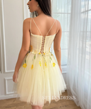 Yellow Short Homecoming Dress Tulle Short Prom Dresses Princess Gowns EWR315|Selinadress