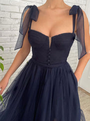 Simple tulle short prom dress, tulle short bridesmaid dress