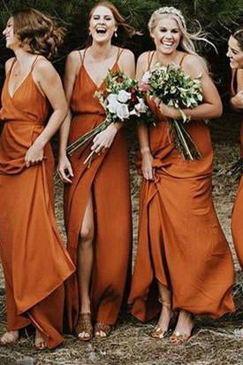 Customized Admirable Bridesmaid Dress Cheap Orange Bridesmaid Dresses BRK015|Selinadress