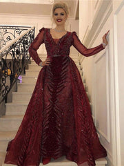 Burgundy Velvet Plus Size Long Prom Dress Luxury Evening Formal Gown SC043