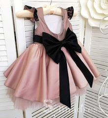 Black Lace Lovely Pretty Pink Wedding Little Girl Flower Girl Dresses GRS012|Selinadress