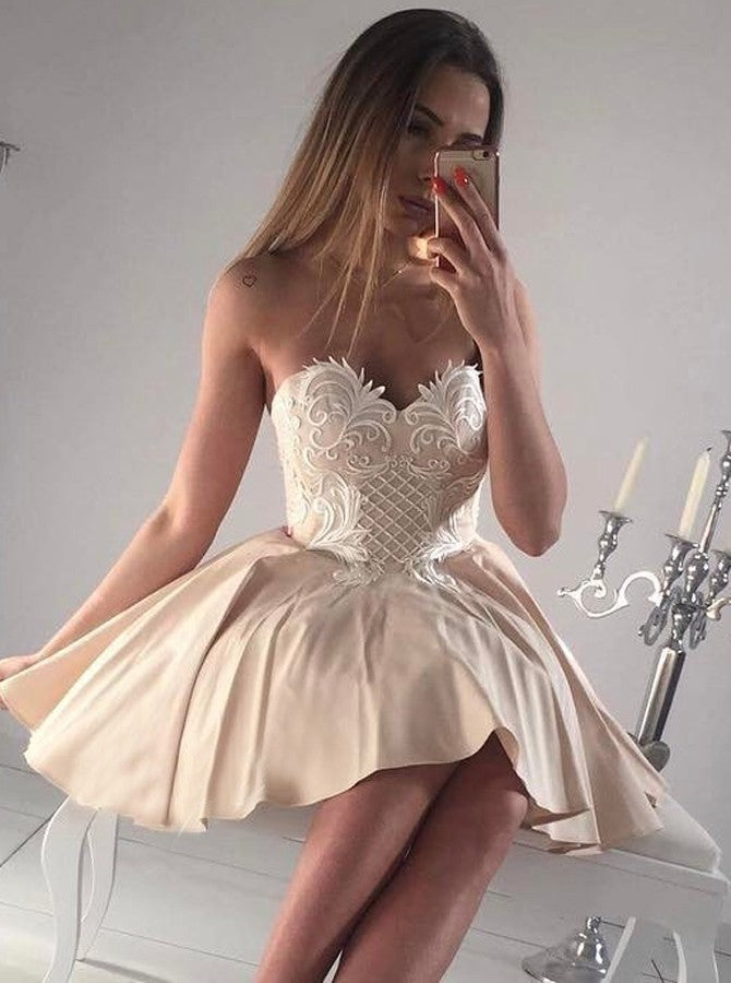 Beautiful Homecoming Dress Sexy Fashion Appliques Short Prom Dress Party Dress JK395