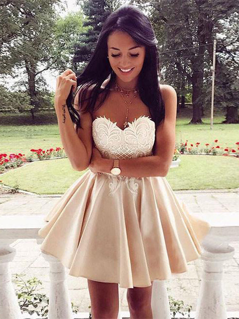 Beautiful Homecoming Dress Sexy Fashion Appliques Short Prom Dress Party Dress JK395