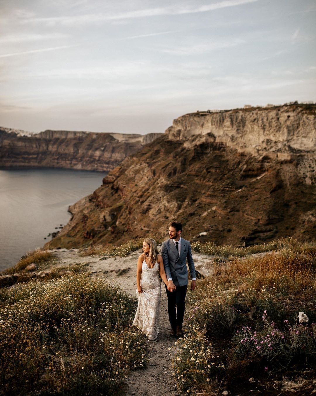 Floral Lace Beach Wedding Dresses Cathedral Train Rustic Bridal Dresses SEW040|Selinadress