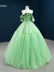 A-line Ball Gowns Sweet 16 Green Long Formal Dress Evening Gowns RSM67012|Selinadress