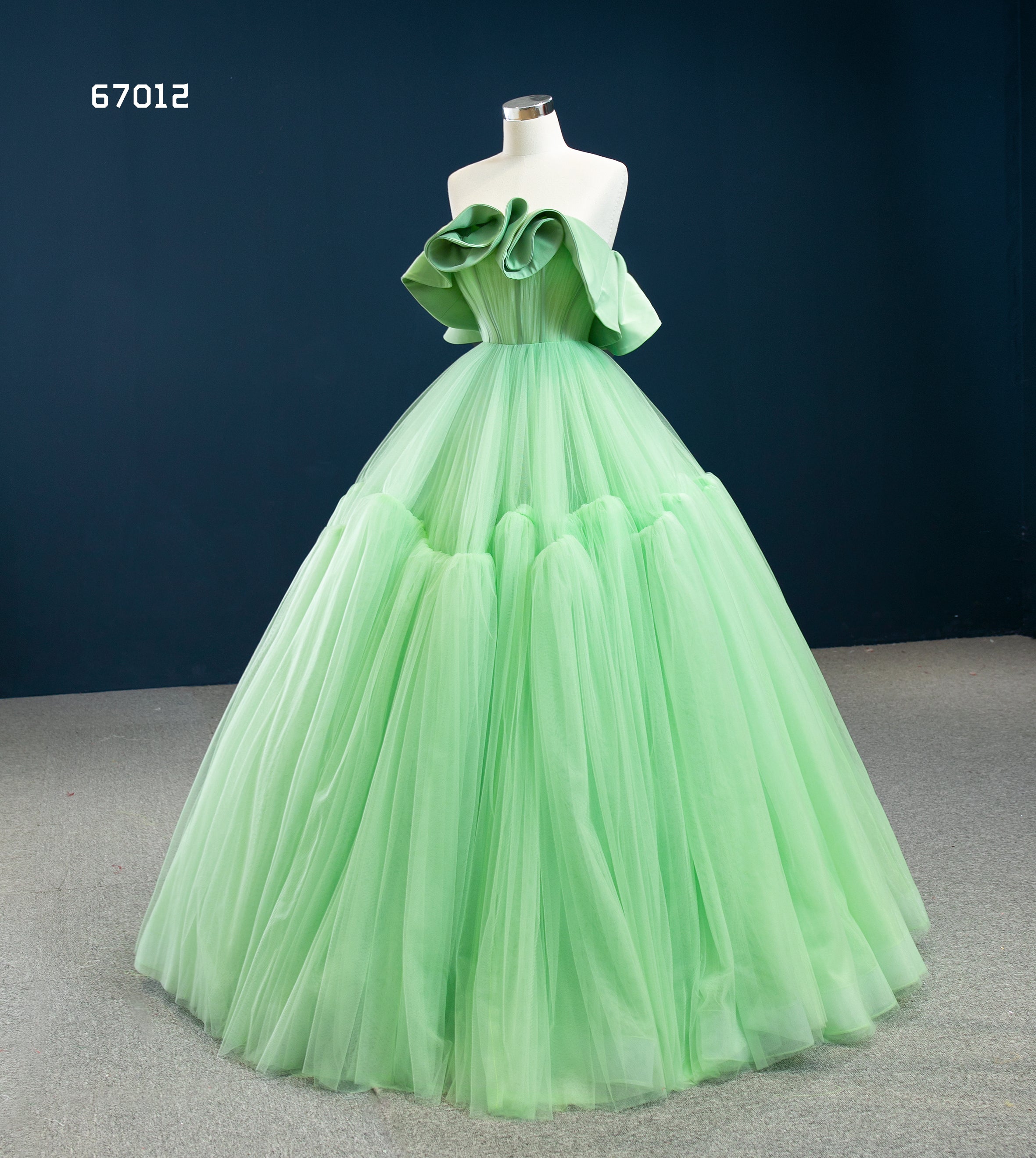 A-line Ball Gowns Sweet 16 Green Long Formal Dress Evening Gowns RSM67012|Selinadress