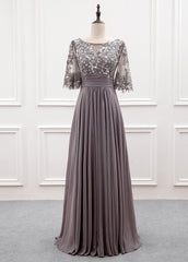 A-line Chiffon Half Sleeves Cheap Mother of the Bride Dresses With Sequins MTH002|Selinadress