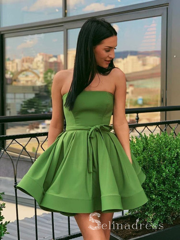 Lovely Green Short Tulle Party Dress, Green Homecoming Dress Evening D