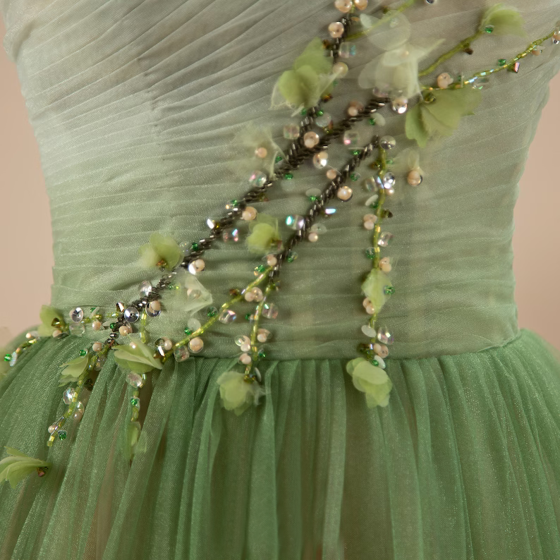 A Line Sweetheart Ruffles Princess Formal Dress Ombre Sage Prom Dress #QWE044|Selinadress