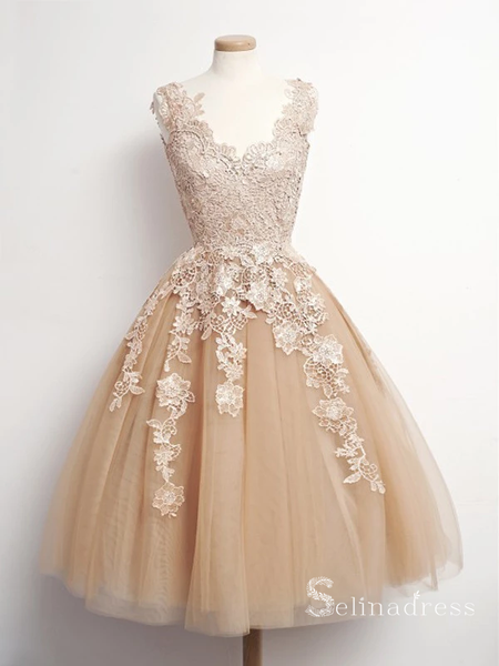 Champagne homecoming 2024 dress short