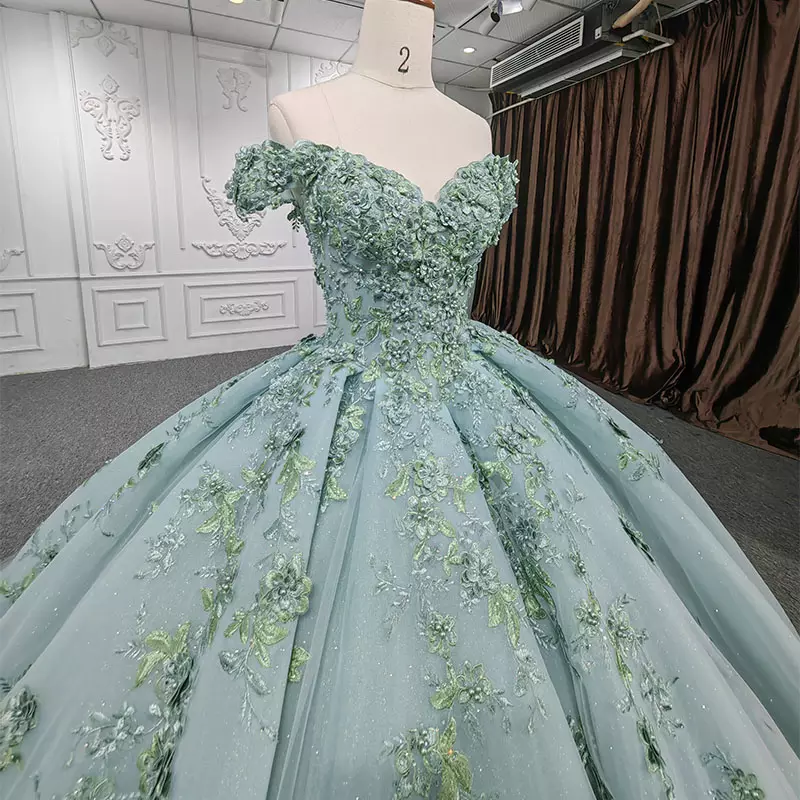 Ball Gown Green Long Prom Dress Unique Formal Dresses MLH06981 – SELINADRESS