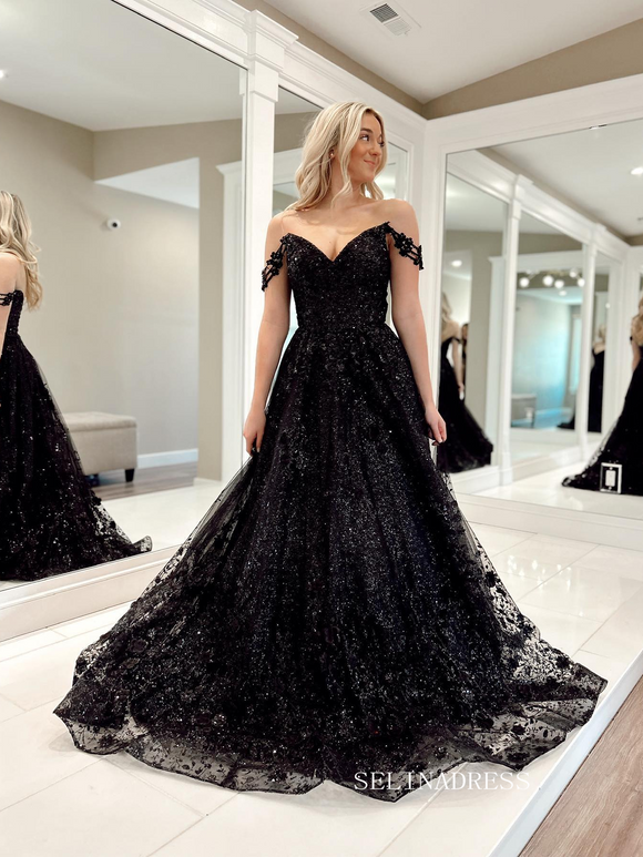 Black V Neck Backless Lace Prom Dresses, Open Back Black Lace Formal G -  shegown