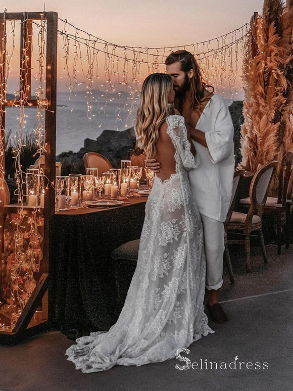 Spaghetti Straps Pleats Satin Rustic Wedding Dress Bridal Gown QW2438 –  SQOSA