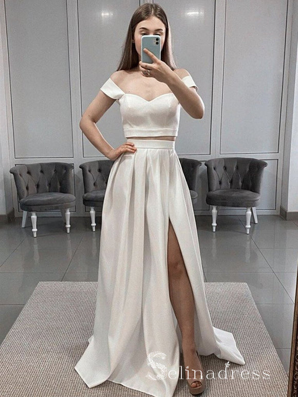 Chic Two Pieces Long Sleeve Prom Dress Blush Pink Elegant Evening