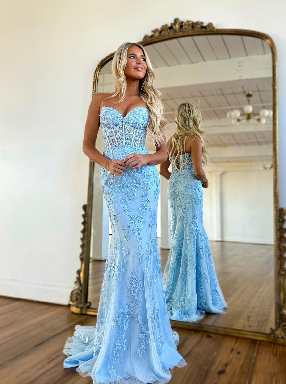 Chic Mermaid Beautiful Long Prom Dresses Sweetheart Watermelon Evening Dresses MLH1234|Selinadress