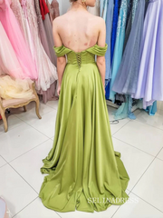 Long Prom Dresses A-line Off-the-shoulder Long Evening Dress Formal Dresses SSD002|Selinadress