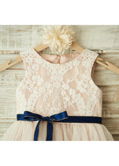 Lovely Pretty Scoop Neck Lace Cheap Wedding Little Girl Flower Girl Dresses GRS023|Selinadress