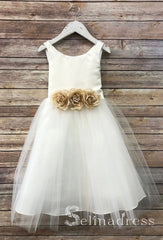 Hand Made Flower Lovely Pretty Cheap Wedding Little Girl Flower Girl Dresses GRS018|Selinadress