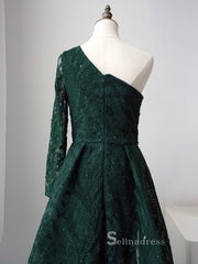 Luxury A-line Embroidery Beaded Dark Green Long Prom Dresses Modest Evening Dresses ASB019|Selinadress