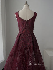 Luxury Mermaid Embroidery Beaded Burgundy Long Prom Dresses Modest Evening Dresses ASB018|Selinadress