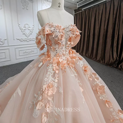 Off Shoulder Flower Tulle Ball Gown Quincess Ladies Evening Dresses DY9956 Selinadress