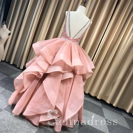 Quinceanera Ball Gowns Prom Dresses Long Open Back Bateau Unique Evening Gowns SED142|Selinadress