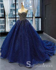 Real Picture Sweetheart Beaded Prom Dress Ball Gown Quinceanera Evening Dress SED071