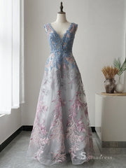 Selinadress 3D Lace Embroidery Long Prom Dress Formal Evening Gowns SC067