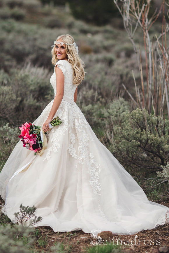 Rustic Two Pieces Long Sleeve See Through Country Wedding Dresses