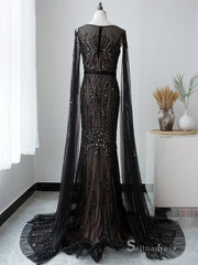 Selinadress Black Luxury Dubai Long Evening Dress Formal Gowns SC085